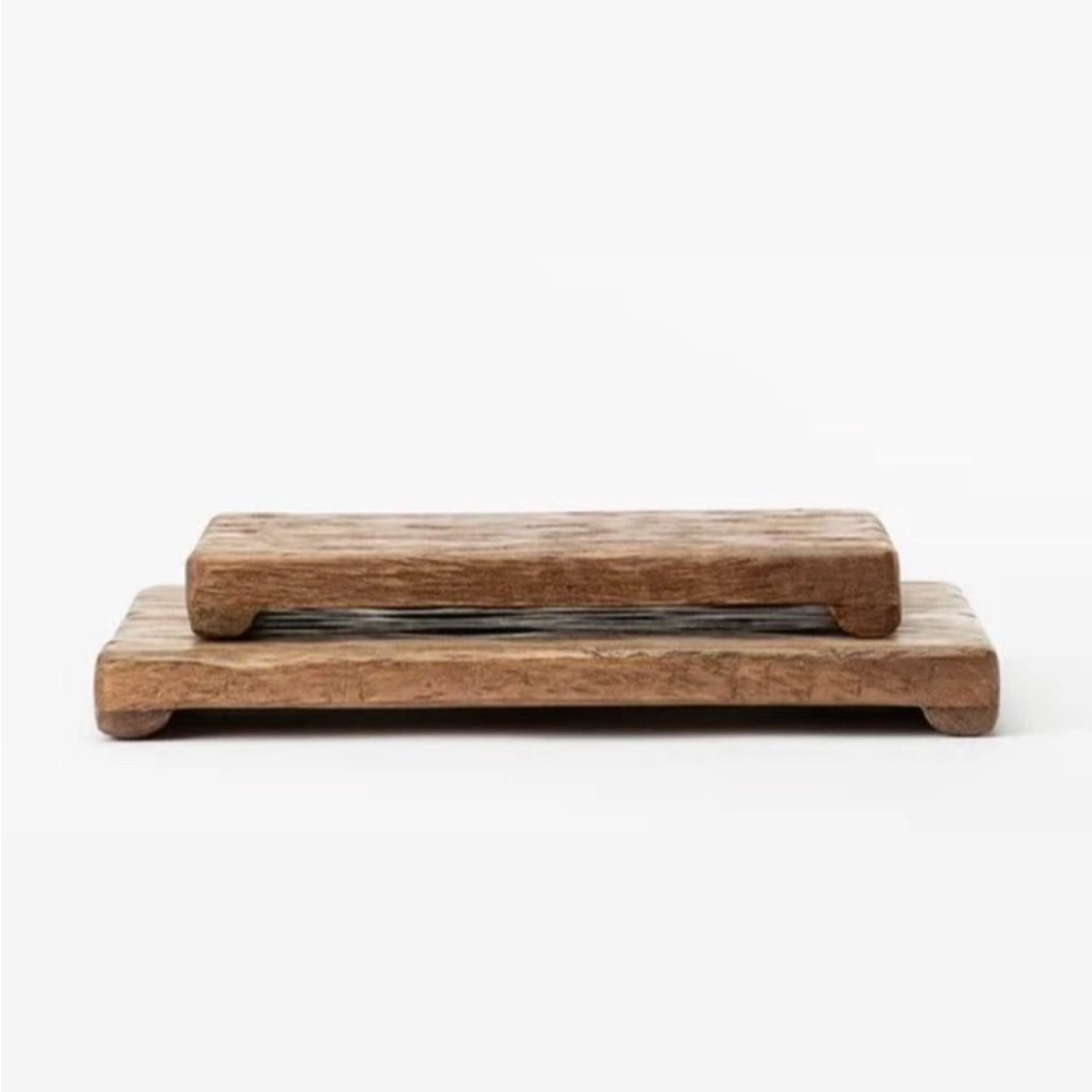 McGee & Co. Mango Wood Rectangular Pedestals Size Small & Large